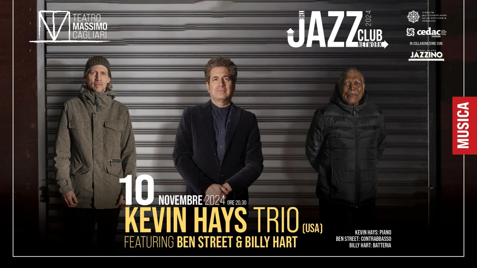 Kevin Hays trio ft Ben Street & Billy Hart @ Teatro Massimo – TJCN