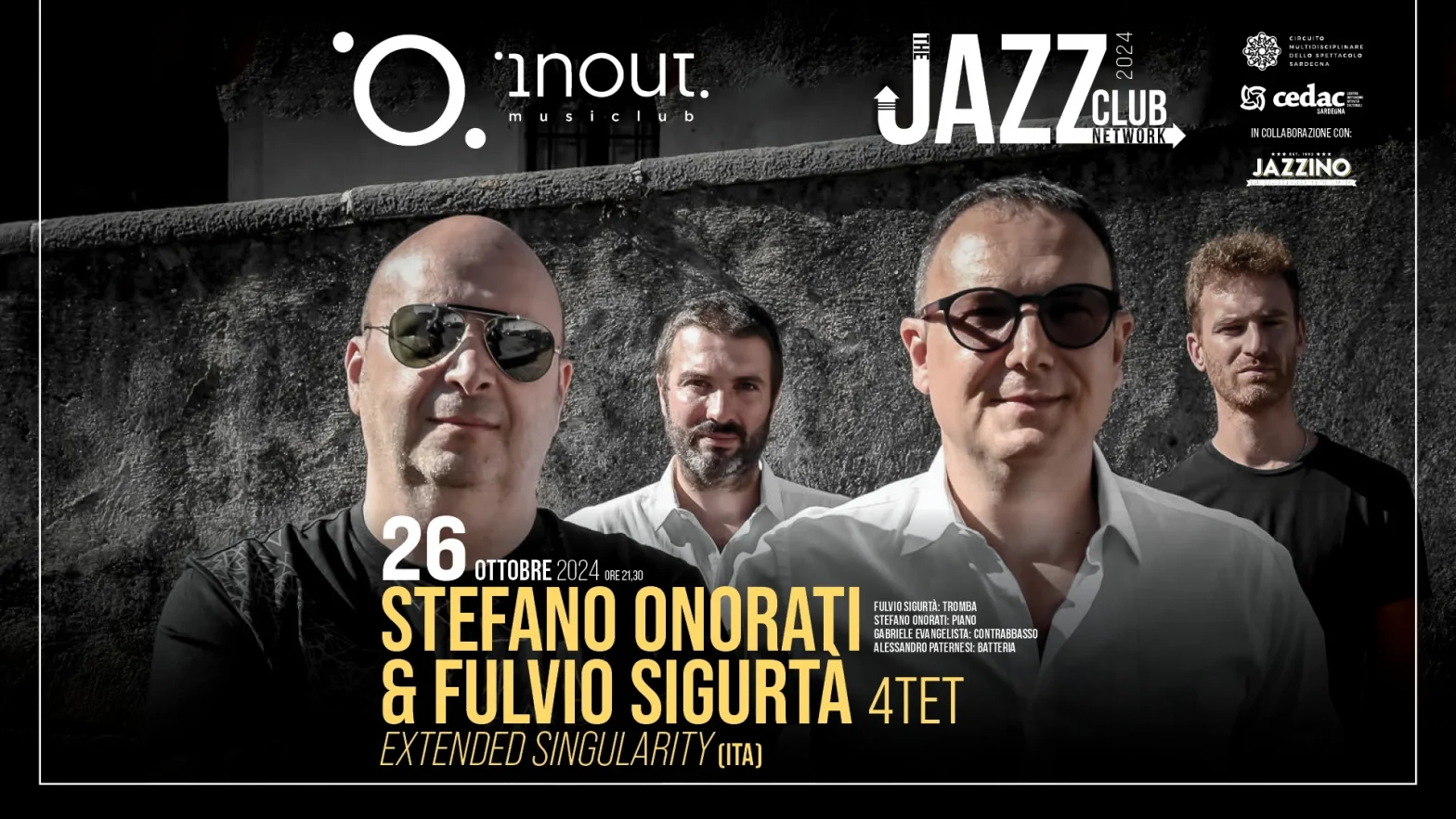 Stefano Onorati & Fulvio Sigurtà quartet “Extended Singularity” @ InOut – TJCN