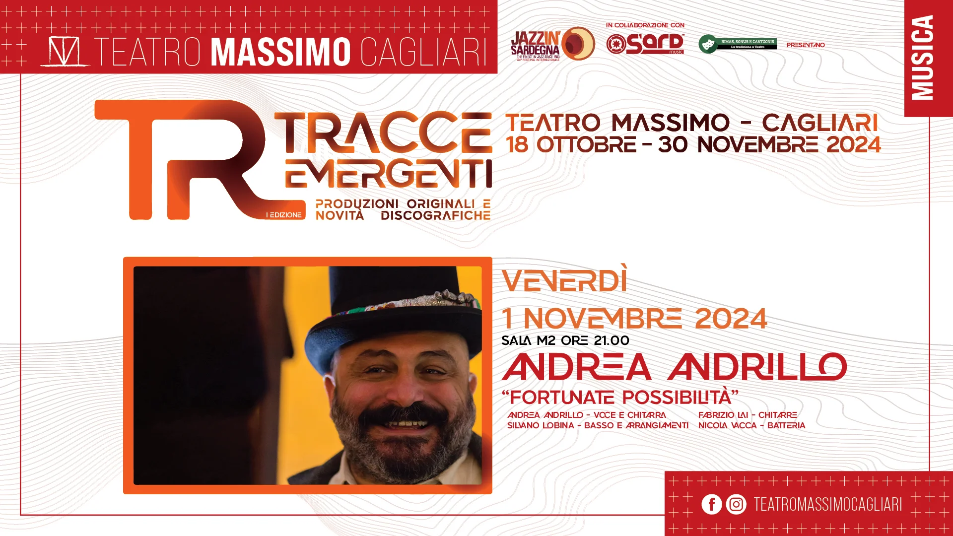 Andrea Andrillo live al Teatro Massimo - Tracce Emergenti - il nuovo panel del Festival Jazz in Sardegna