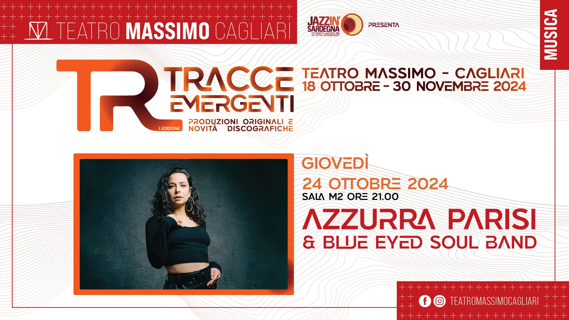 Azzurra & Blue Eyed Soul Band live al Teatro Massimo - Tracce Emergenti - il nuovo panel del Festival Jazz in Sardegna