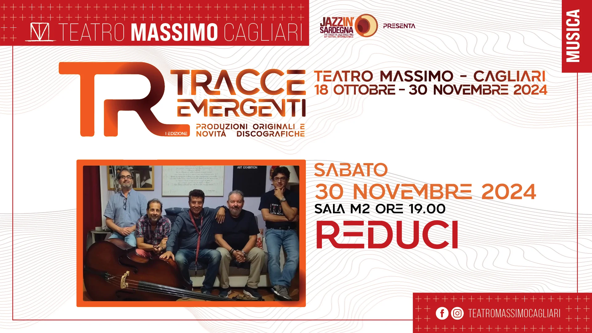 Reduci live al Teatro Massimo - Tracce Emergenti - il nuovo panel del Festival Jazz in Sardegna