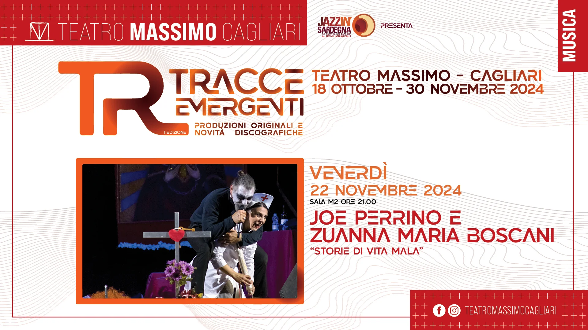 Storie di Vita Mala di Joe Perrino e Zuanna Maria Boscani live al Teatro Massimo - Tracce Emergenti - il nuovo panel del Festival Jazz in Sardegna